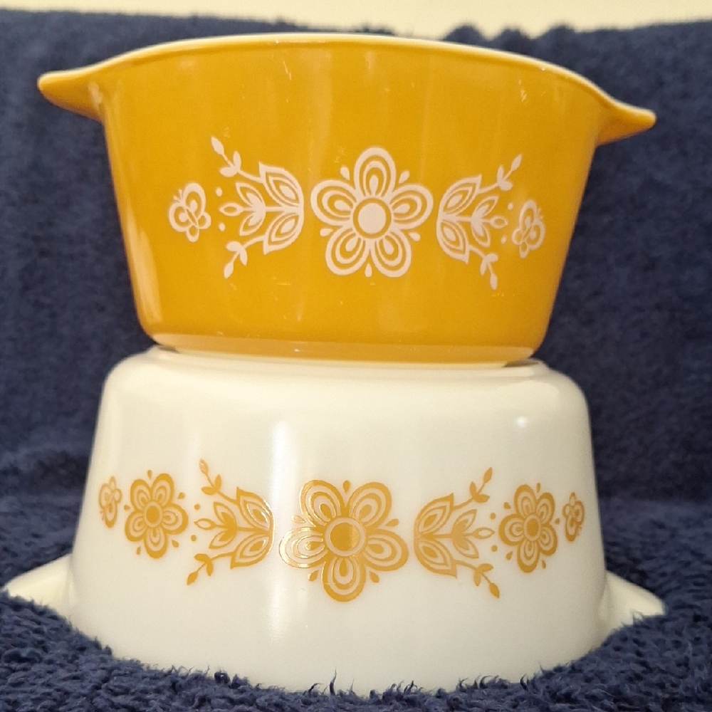 Pyrex By Corning Ware Butterfly Gold BOWLS